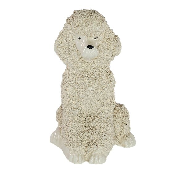 Vintage Hardie Arnita Confetti Poodle Sitting Figurine White Dog